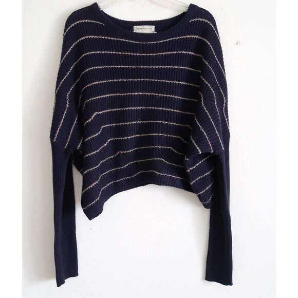 Urban Outfitters Navy Blue Striped Sweater - Size XS - Picture 1 of 8